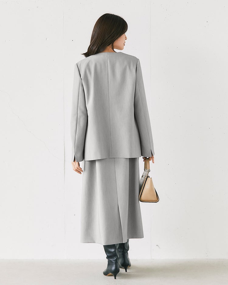 スポンジWクロス・ベルト付きワンピース 詳細画像 グレー 6