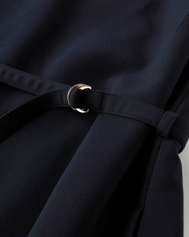 スポンジWクロス・ベルト付きワンピース 詳細画像 ミッドナイトブルー 3