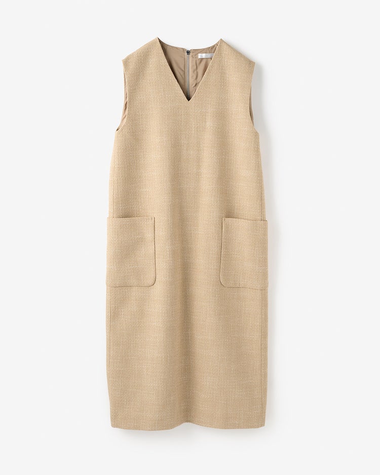 ツイード・Vネックジャンパースカート 詳細画像 ベージュ 1