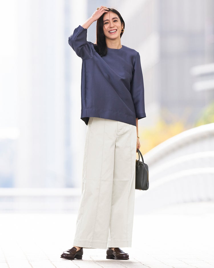 ミラクルストレッチ・ピンタックワイド68cm 詳細画像 オフホワイト 1