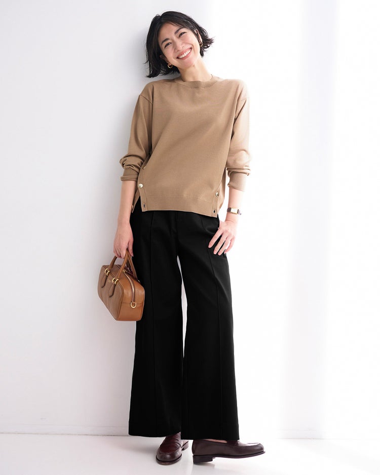 ミラクルストレッチ・ピンタックワイド68cm 詳細画像 ブラック 1