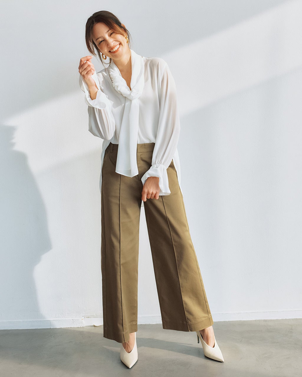 値下げ styling/ ベージュ ワイドパンツ レディース ワイドパンツ（ベージュ）一覧/40代50代からのファッション