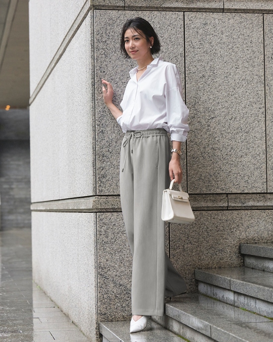 スポンジWクロス・イージーワイドパンツ