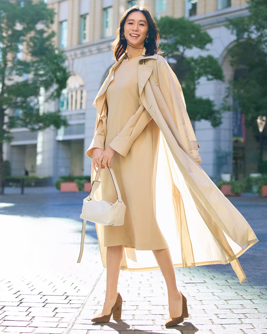 スポンジWクロス・Aラインワンピース/DoCLASSE