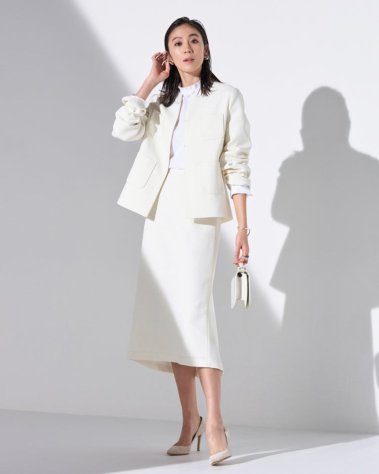 ツイード・バックフレアスカート 詳細画像 オフホワイト 1