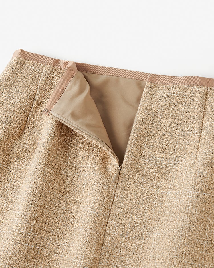 ツイード・バックフレアスカート 詳細画像 ベージュ 3