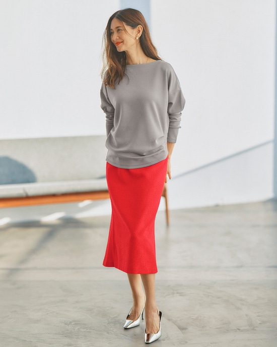 ツイード・バックフレアスカート