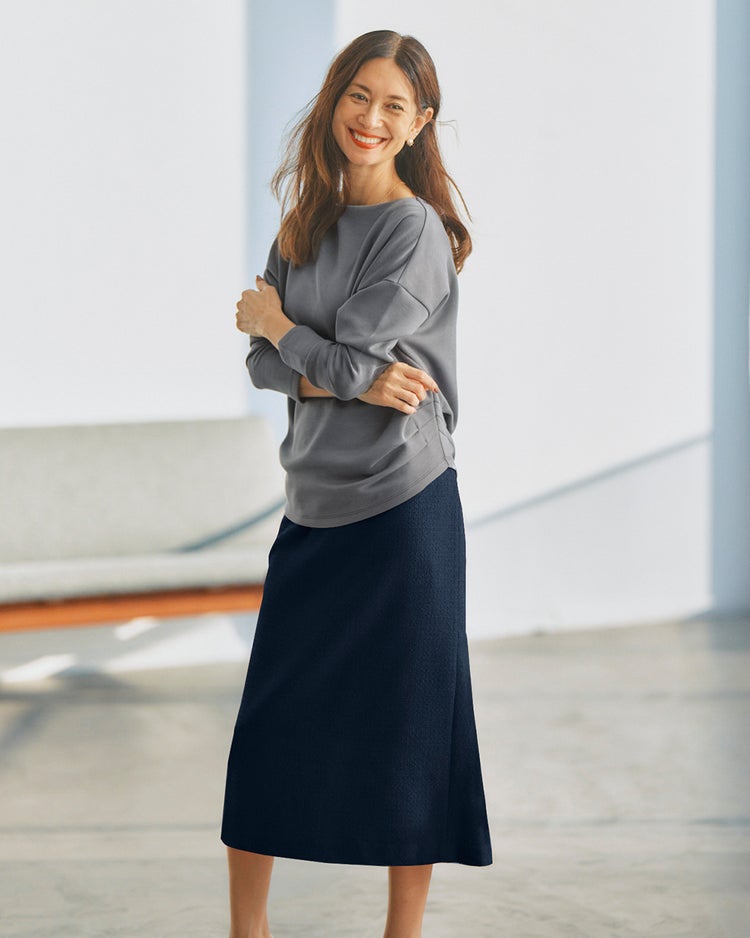 ツイード・バックフレアスカート 詳細画像 ミッドナイトブルー 1