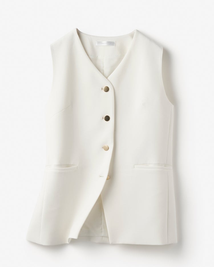 スポンジWクロス・コンパクトジレ 詳細画像 オフホワイト 3