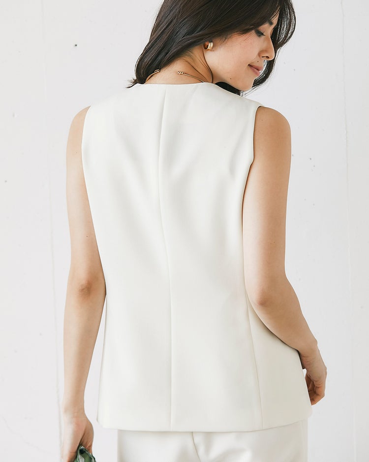 スポンジWクロス・コンパクトジレ 詳細画像 オフホワイト 4