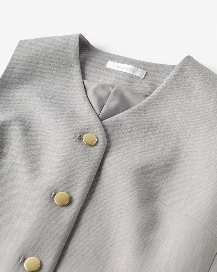 スポンジWクロス・コンパクトジレ 詳細画像 グレー 3