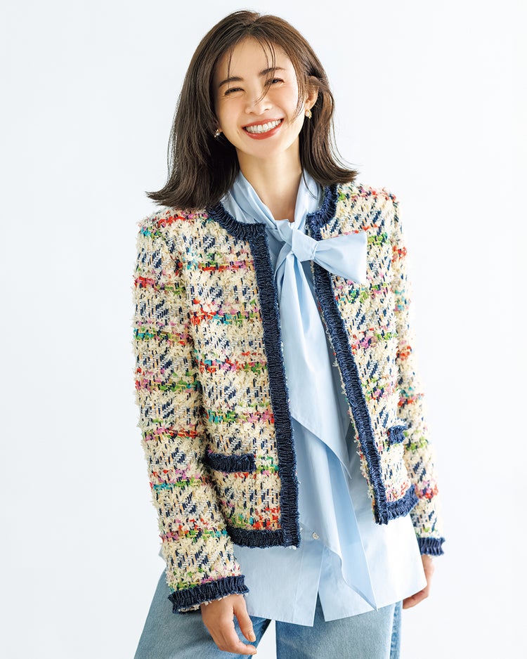 ファンシーツイード・デニムトリムジャケット 詳細画像 マルチ 1