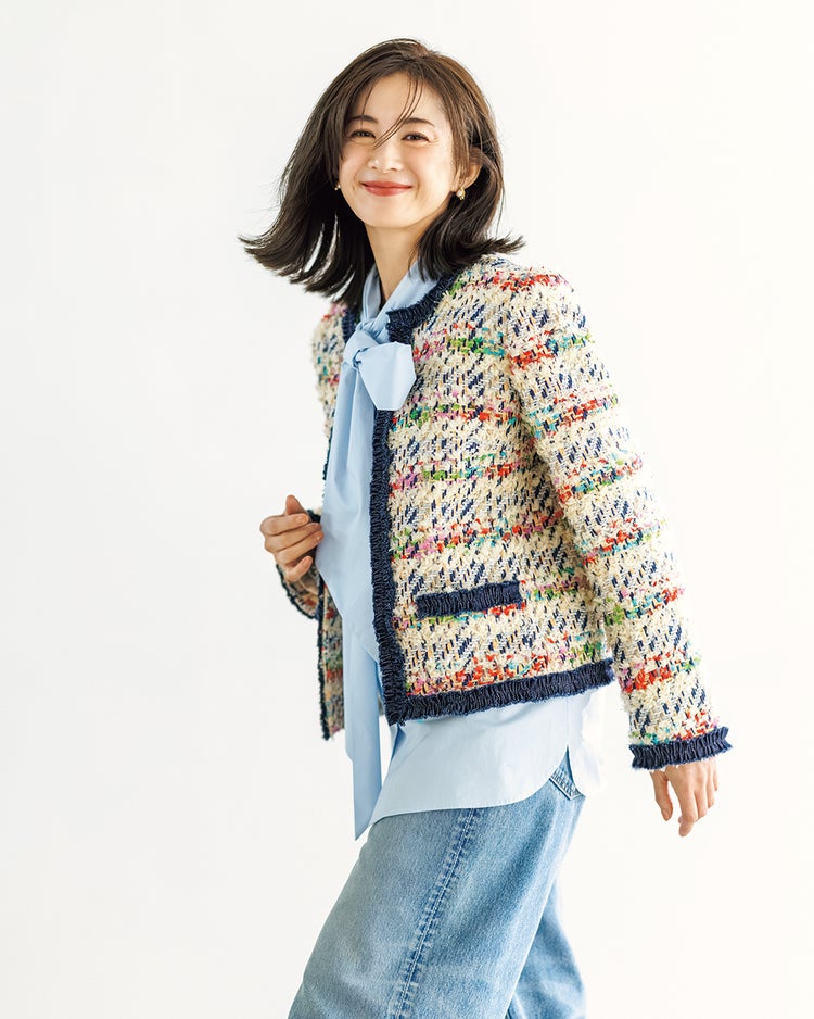 ファンシーツイード・デニムトリムジャケット 詳細画像 マルチ 2