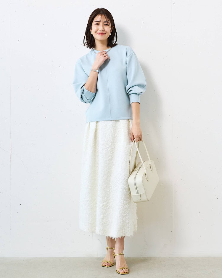 ライトダンボールニット・センター切替トップス 詳細画像 ライトブルー 1