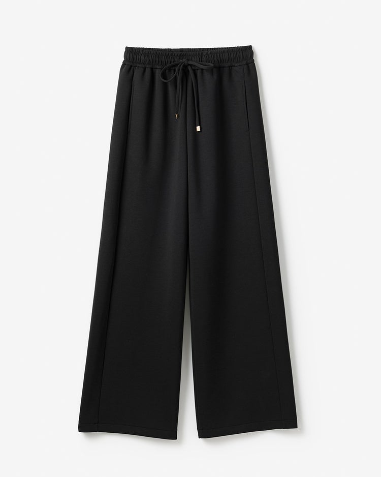 ライトダンボールニット・イージーワイドパンツ 詳細画像 ブラック 2