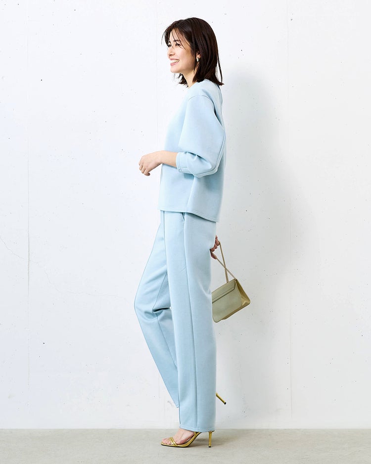 ライトダンボールニット・イージーワイドパンツ 詳細画像 ライトブルー 2