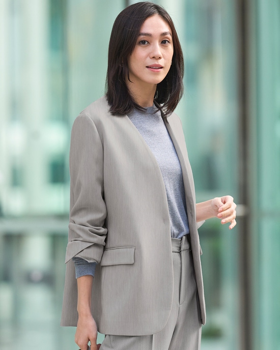 スポンジWクロス・ノーカラージャケット