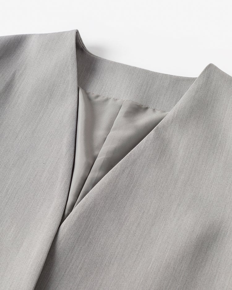 スポンジWクロス・ノーカラージャケット 詳細画像 グレー 2