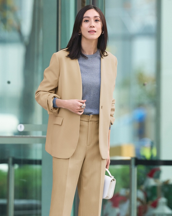 スポンジWクロス・ノーカラージャケット