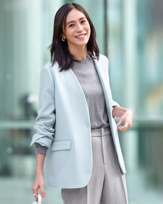 スポンジWクロス・ノーカラージャケット