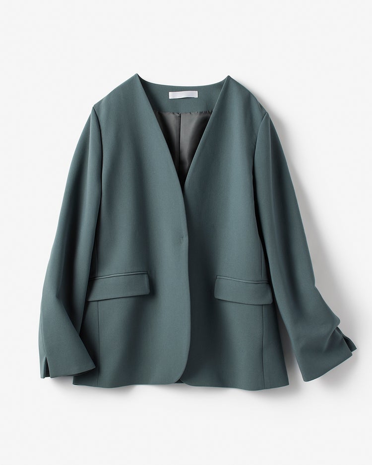 スポンジWクロス・ノーカラージャケット 詳細画像 セージ 3