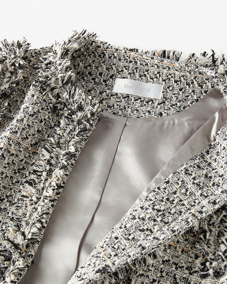 フリンジツイード・ノーカラージレ 詳細画像 ブラックパターン 3