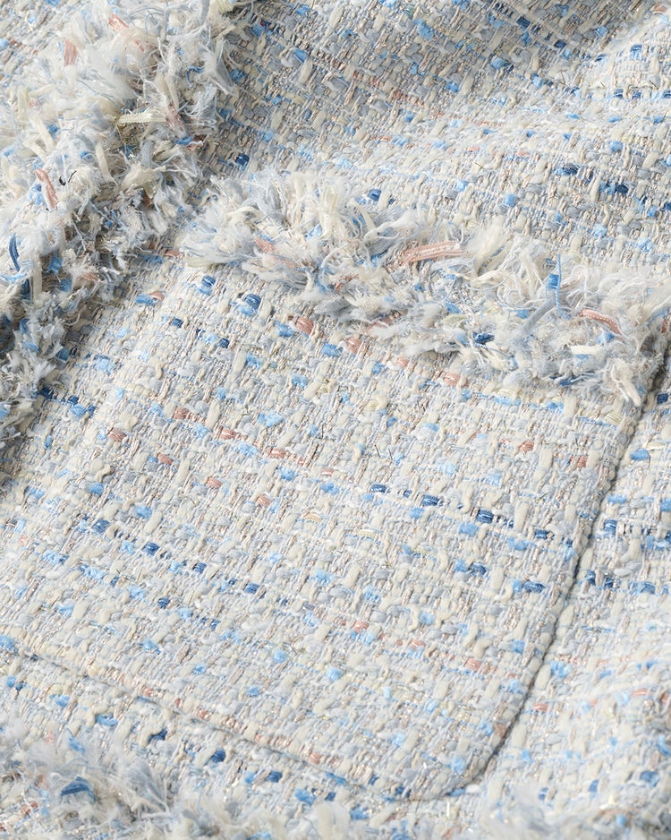 フリンジツイード・ノーカラージレ 詳細画像 グレーブルー 4