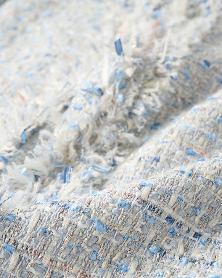 フリンジツイード・ノーカラージレ 詳細画像 グレーブルー 6