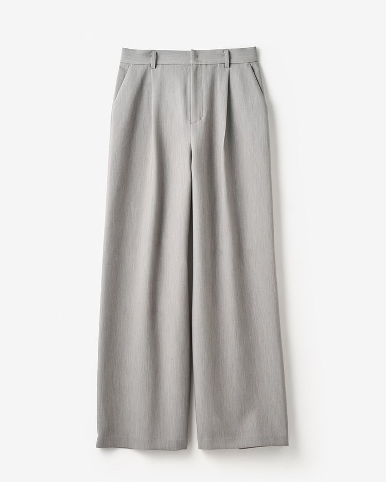 スポンジWクロス・タックワイドパンツ 詳細画像 グレー 3