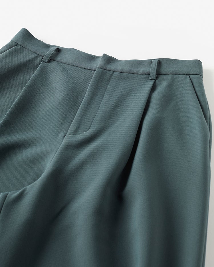スポンジWクロス・タックワイドパンツ 詳細画像 セージ 2