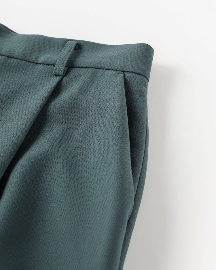 スポンジWクロス・タックワイドパンツ 詳細画像 セージ 3