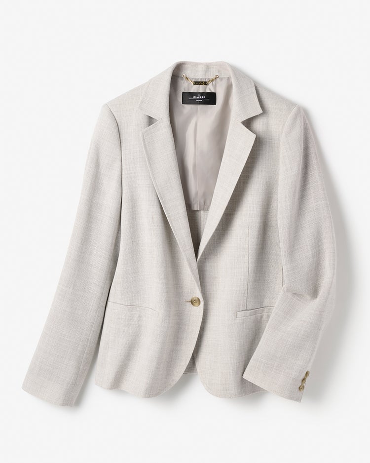 バルキーリネンタッチ・コンパクトジャケット 詳細画像 ライトグレー 2