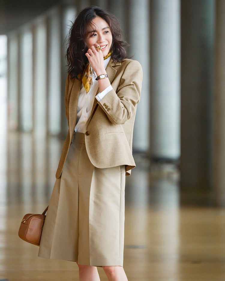 バルキーリネンタッチ・コンパクトジャケット 詳細画像 ベージュ 2