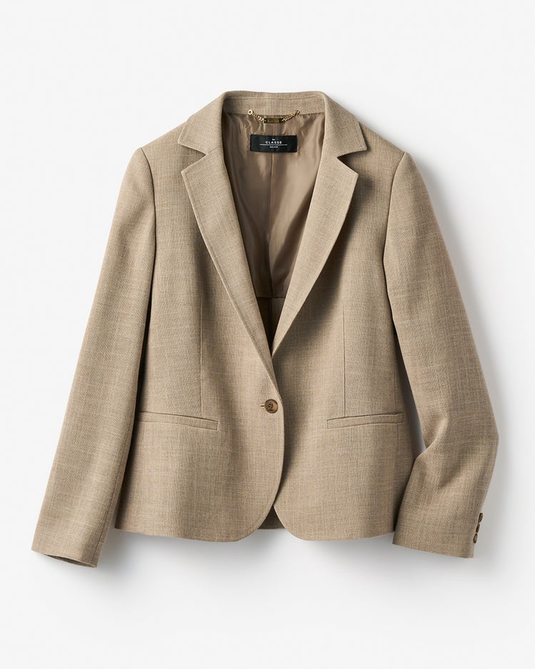 バルキーリネンタッチ・コンパクトジャケット 詳細画像 ベージュ 3