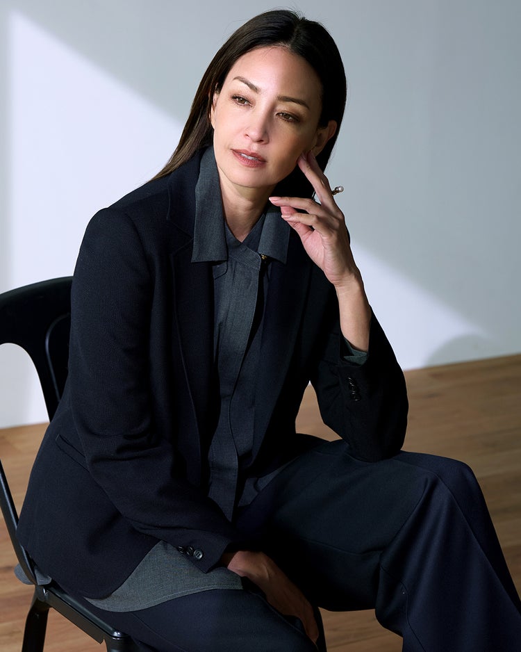 バルキーリネンタッチ・コンパクトジャケット 詳細画像 ダークネイビー 1