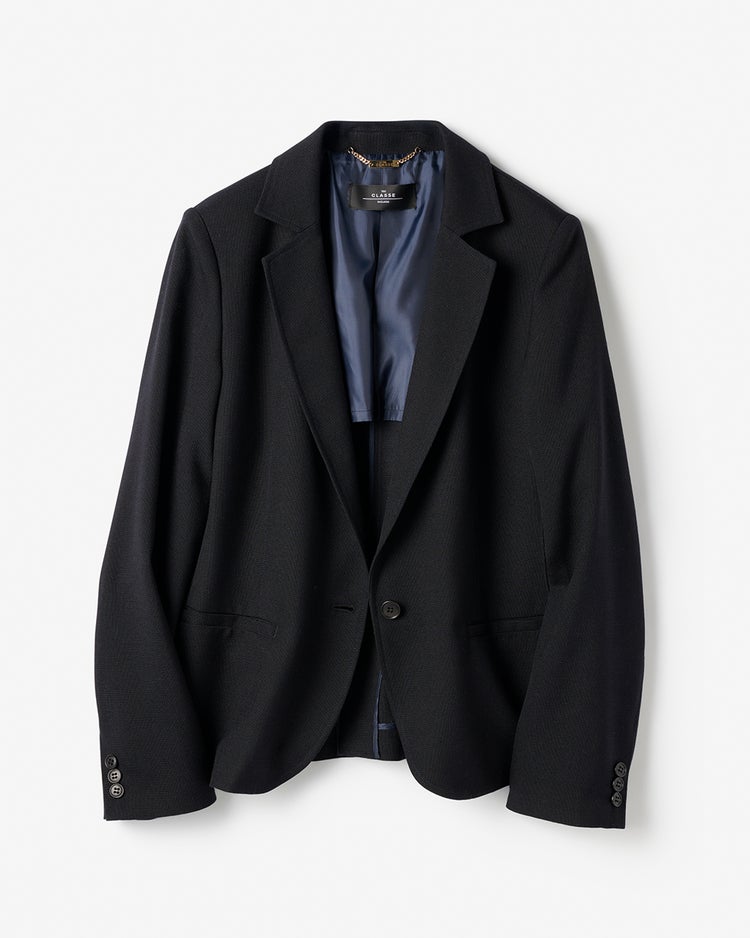 バルキーリネンタッチ・コンパクトジャケット 詳細画像 ダークネイビー 2