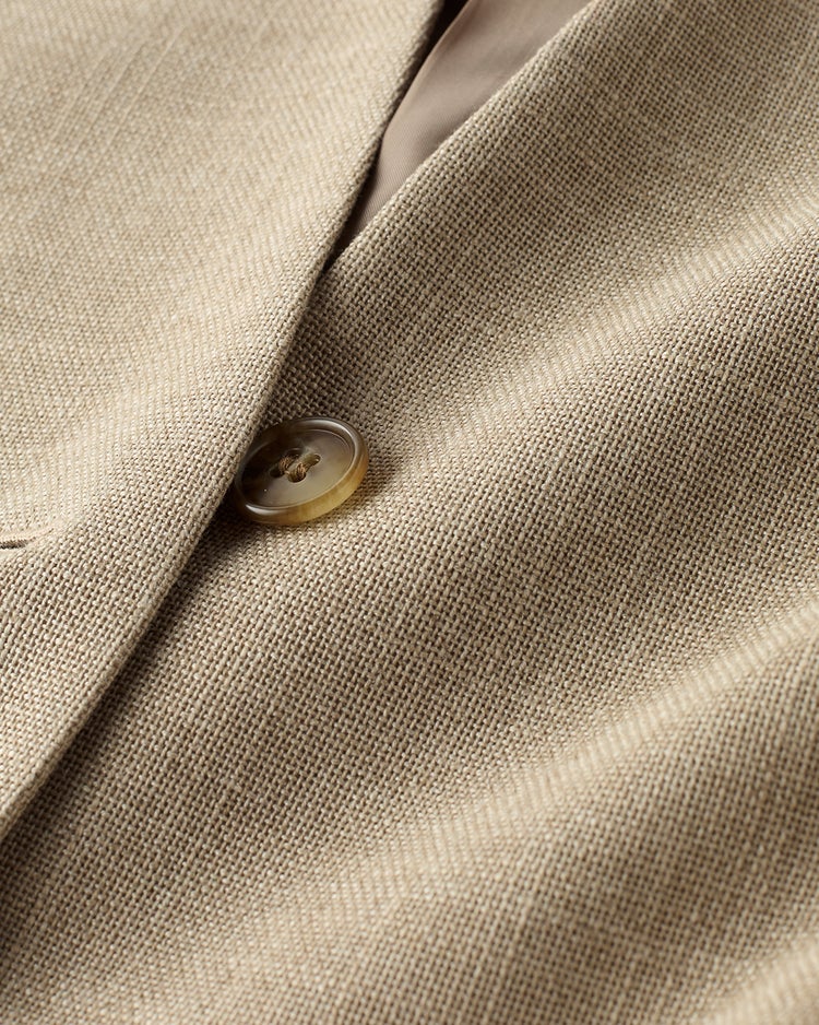 バルキーリネンタッチ・Vノーカラージャケット 詳細画像 ベージュ 4