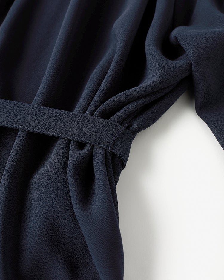 シアーシフォン・ギャザーベルトワンピース 詳細画像 ネイビー 7