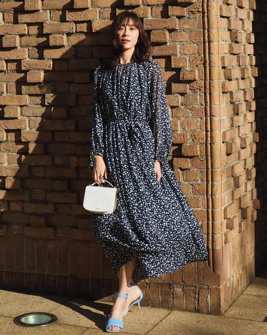 シアーシフォン・ギャザーベルトワンピース