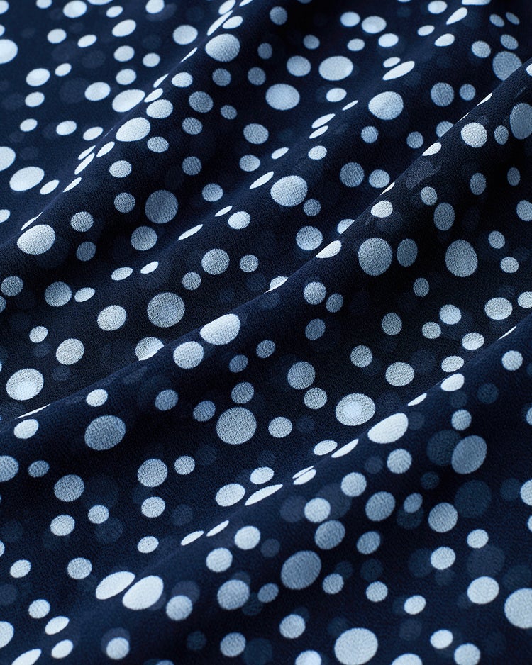 シアーシフォン・ギャザーベルトワンピース 詳細画像 ネイビーパターン 3