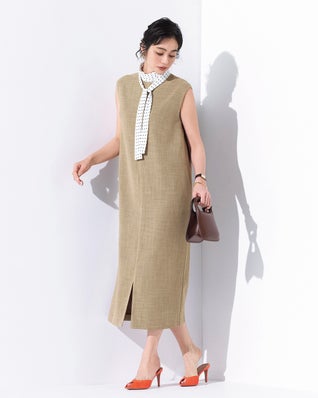 バルキーリネンタッチ・Iラインワンピース