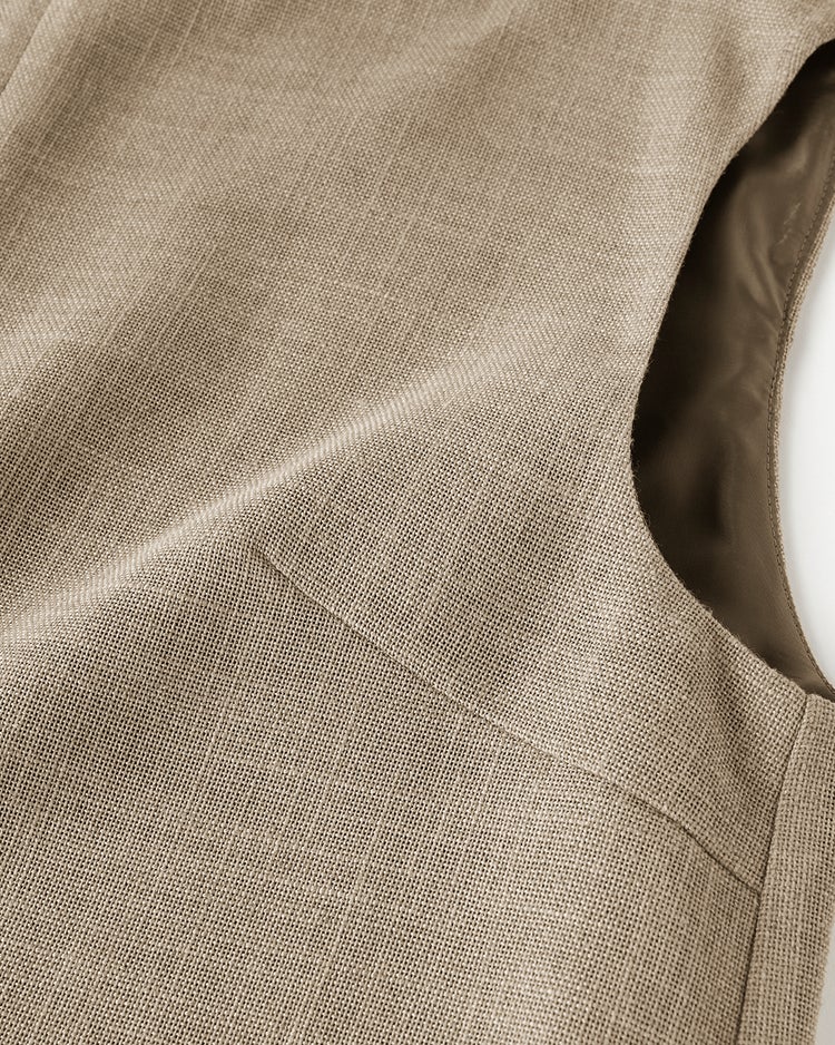 バルキーリネンタッチ・Iラインワンピース 詳細画像 ベージュ 4