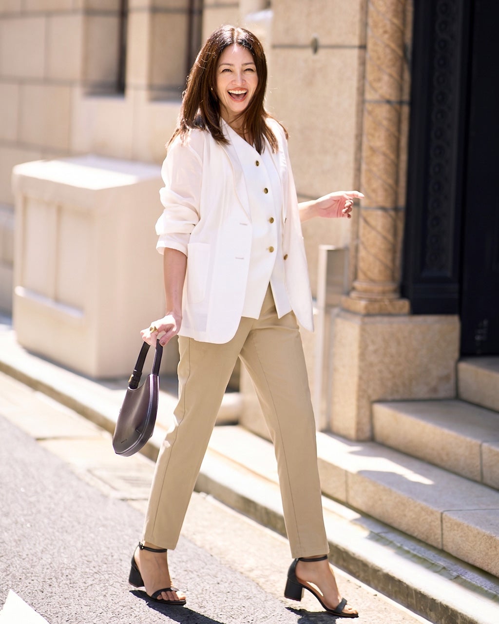 レディース ストレートパンツ（ベージュ）一覧/40代50代からの