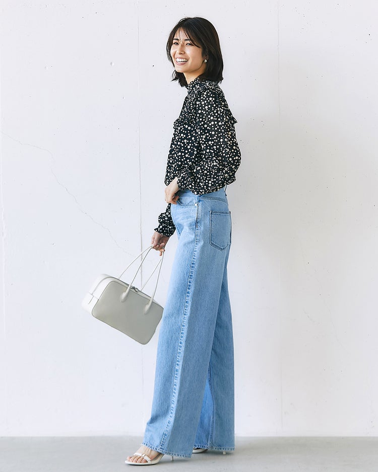 シアーシフォン・ピンタックフリルブラウス 詳細画像 ブラックパターン 2