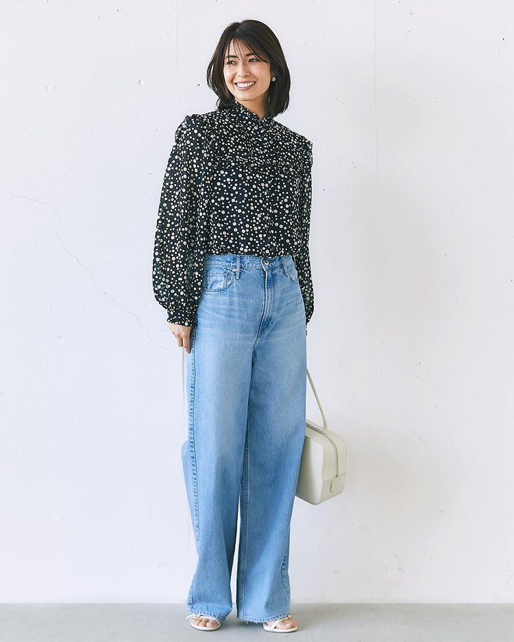 シアーシフォン・ピンタックフリルブラウス 詳細画像 ブラックパターン 3