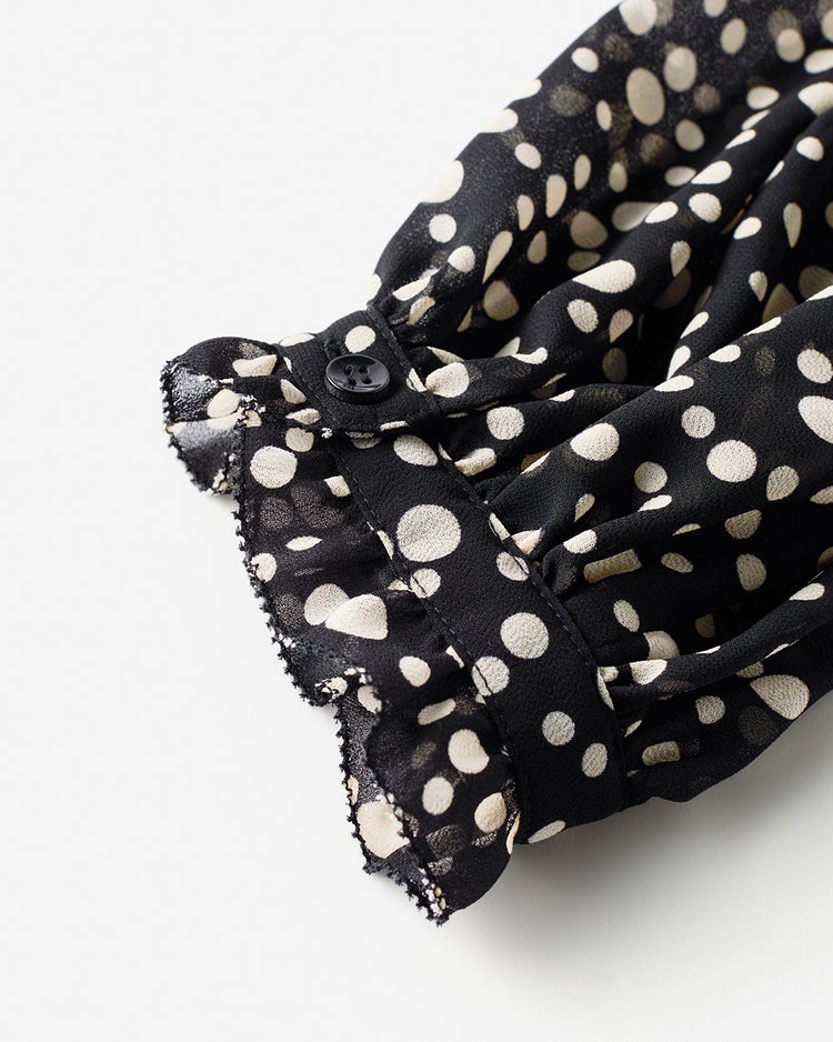 シアーシフォン・ピンタックフリルブラウス 詳細画像 ブラックパターン 6