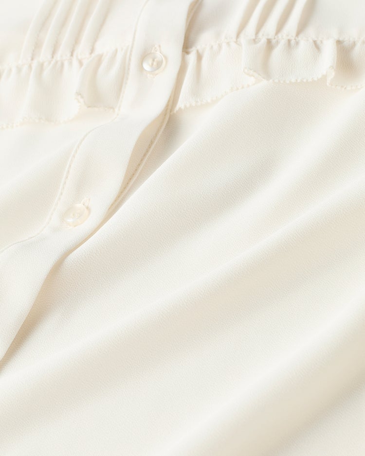 シアーシフォン・ピンタックフリルブラウス 詳細画像 アイボリー 5