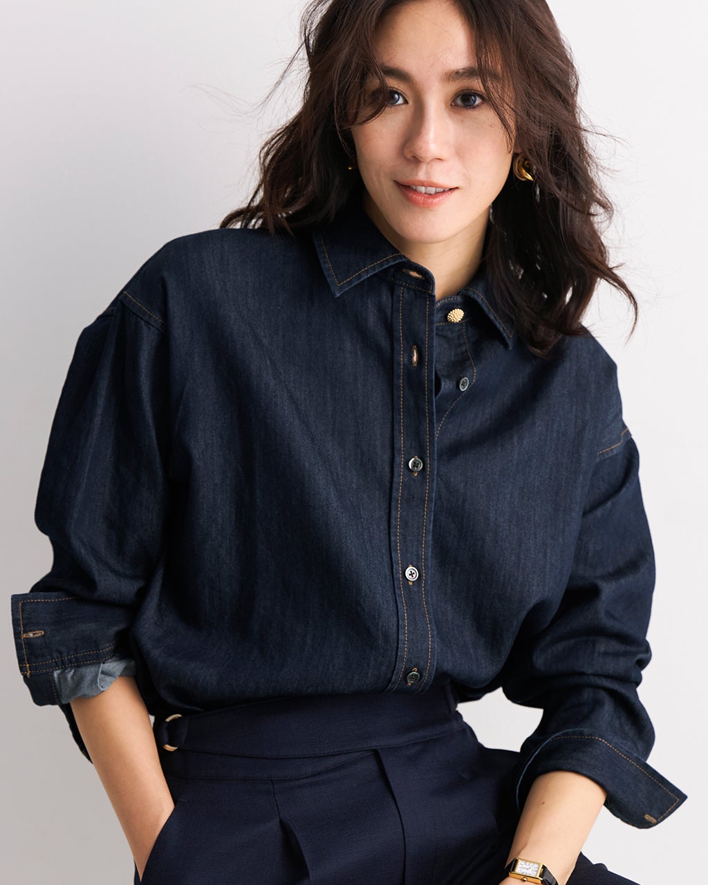 レディース シャツ・ブラウス（ネイビー）一覧/40代50代からの