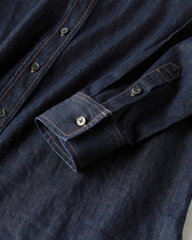 ボウタイデザイン・デニムシャツ 詳細画像 インディゴ 8