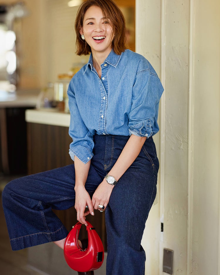 ボウタイデザイン・デニムシャツ 詳細画像 ライトインディゴ 2